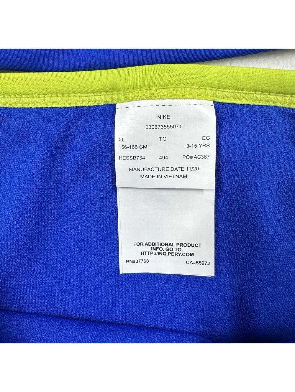 Nike Girl's 2-Piece Pool Party Short Sleeve Crop Rash Guard Blue Unicorn Sz XL